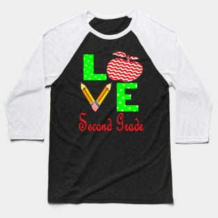 "LOVE Second Grade" Teachers Teaching Baseball T-Shirt